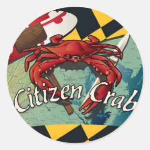 Citizen Crab von Maryland Runder Aufkleber