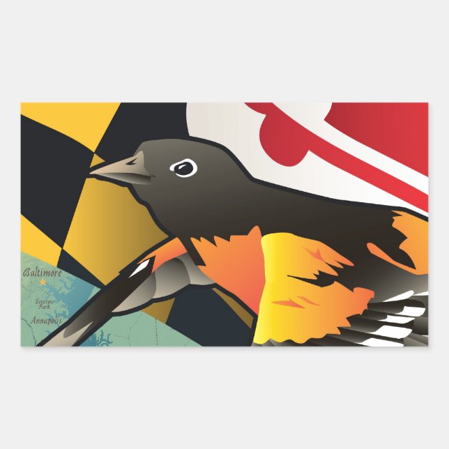 Citizen Oriole, Marylands Staat Bird Rechteckiger Aufkleber (Vorderseite)