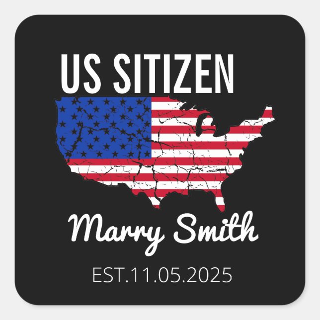 Citizenship Day American  – Proud to Be an America Quadratischer Aufkleber (Vorderseite)