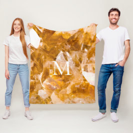 Citrine Birthstone Monogram Personalisiert Name Fleecedecke