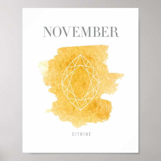 Citrine Birthstone November Poster (Vorne)