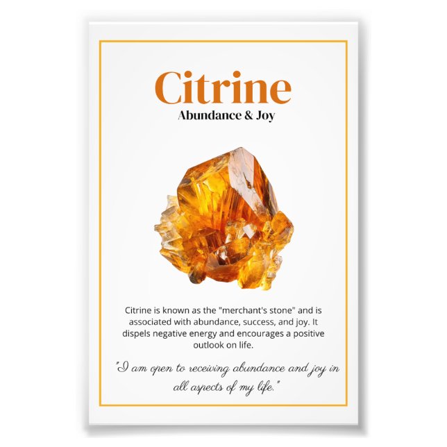 Citrine Crystal Meaning Poster (Vorne)