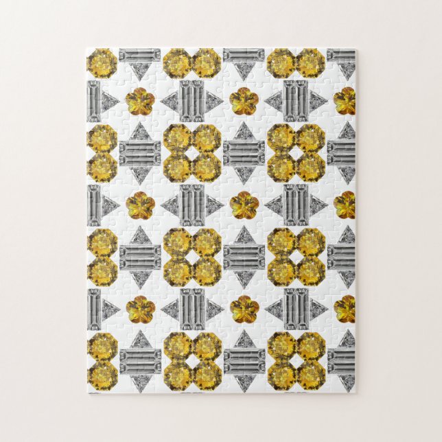 Citrine Diamond Gemstone Art, gelb (Vertikal)