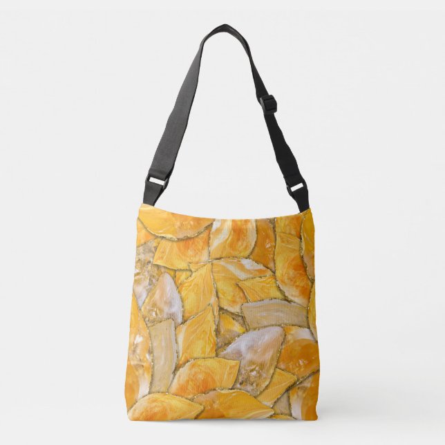 Citrine flower petals tragetaschen mit langen trägern (Vorderseite)