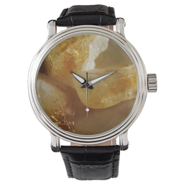 Citrine Gemstone Foto Armbanduhr (Vorderseite)