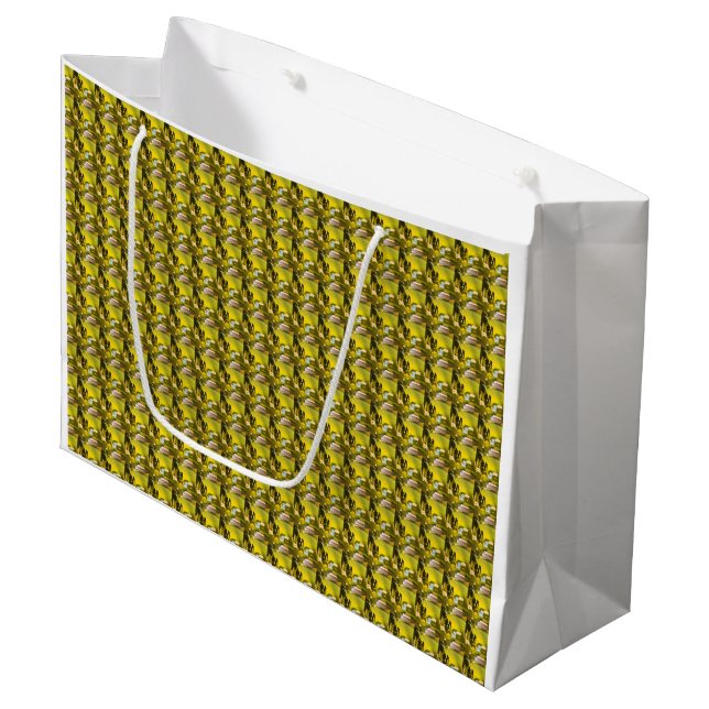 Citrine Gemstone Gelb Große Geschenktüte (Vorderseite Schrägansicht)