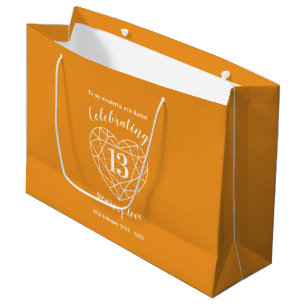 Citrine Jubiläum 13 Jahre personalisiert Große Geschenktüte
