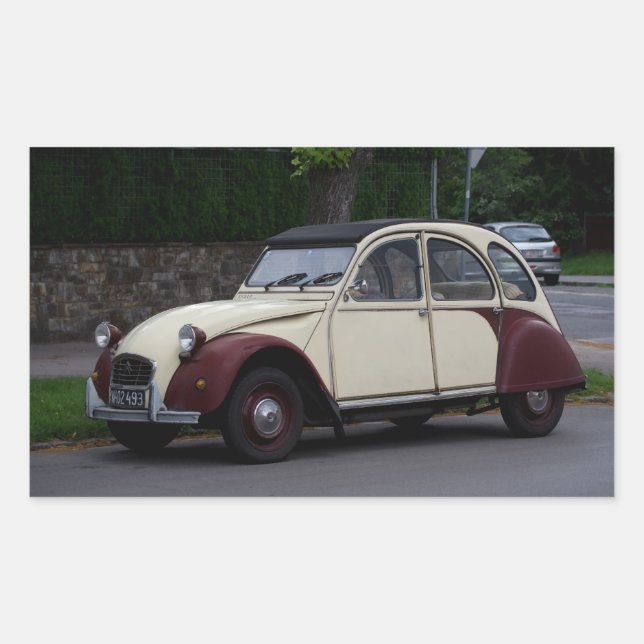 Citroën 2 CV deux chevaux Rechteckiger Aufkleber (Vorderseite)
