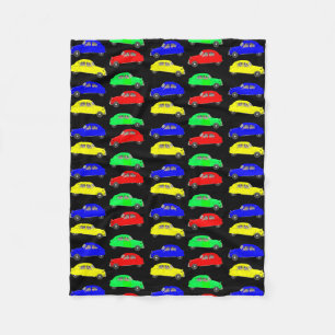 Citroen 2 CV Kachel Muster Fleecedecke