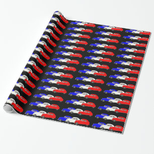 Citroën 2 CV Tricolore Geschenkpapier