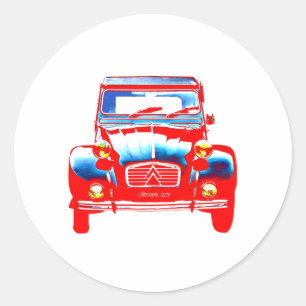 Citroen 2CV 2 Runder Aufkleber