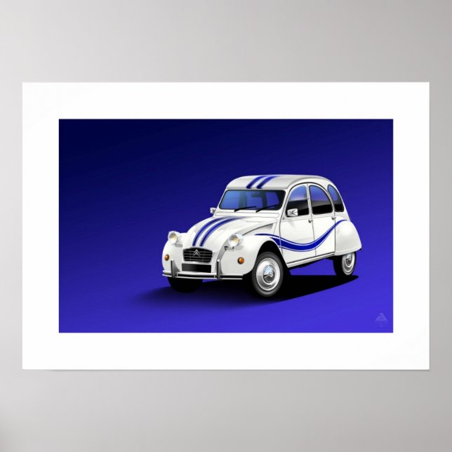 Citroen 2CV Beachcomber Poster Illustration (Vorne)