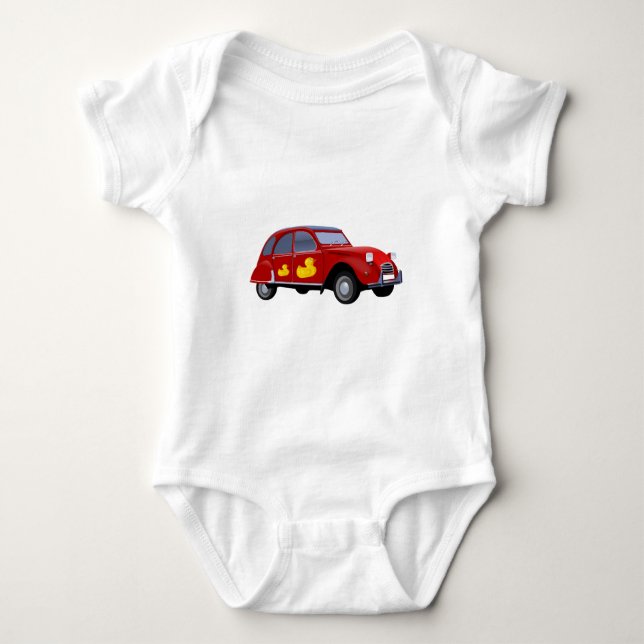 Citroen 2CV Ente Baby Strampler (Vorderseite)