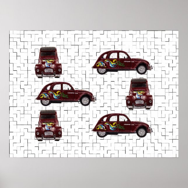 Citroën 2CV - Ente - Döschwo Poster (Vorne)