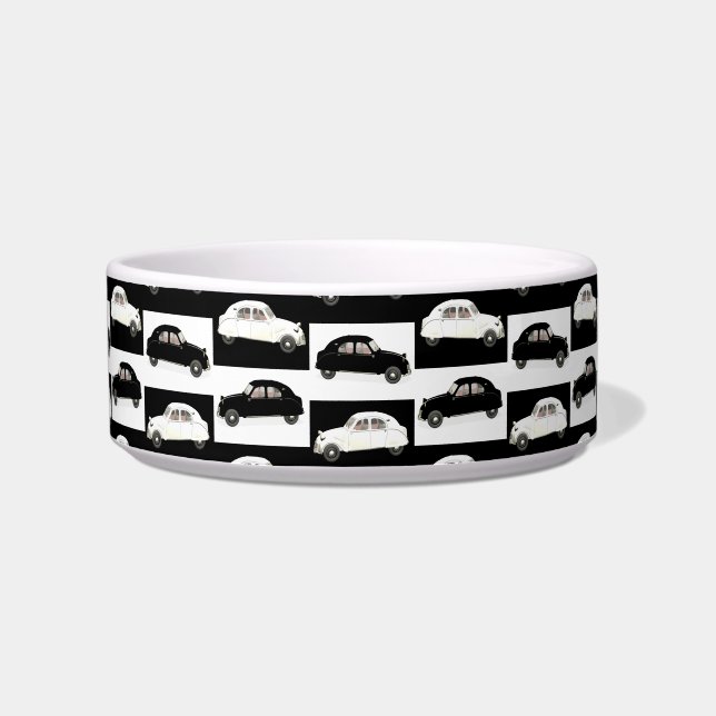 Citroen 2CV Schwarz-weiß Napf (Links)