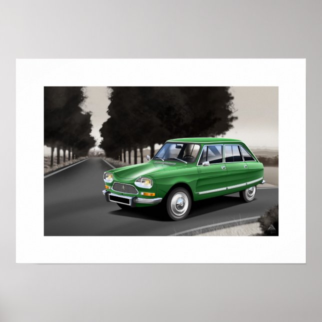 Citroen Ami 8 Poster Illustration (Vorne)