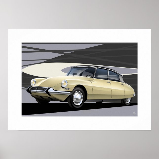 Citroen DS Poster Illustration (Vorne)