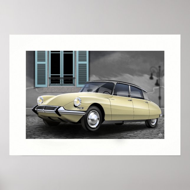 Citroen DS Poster Illustration (Vorne)