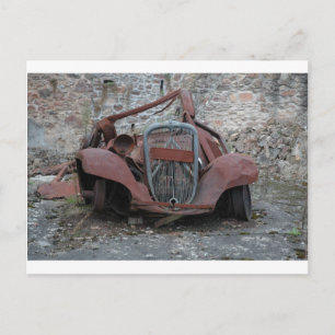 Citroen in Oradour, Frankreich Postkarte