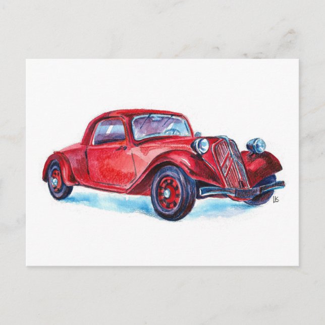 Citroën Traction Avant 11CV (1937) Frankreich Postkarte (Vorderseite)