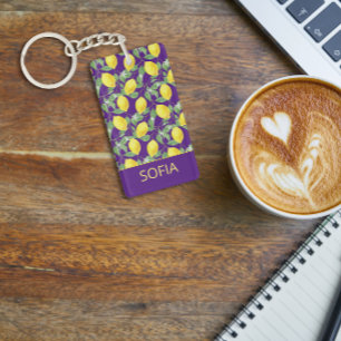 Citron aquarelle motif nom personnalisé jaune viol