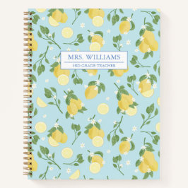 Citron bleu clair Carnet spiral personnalisé