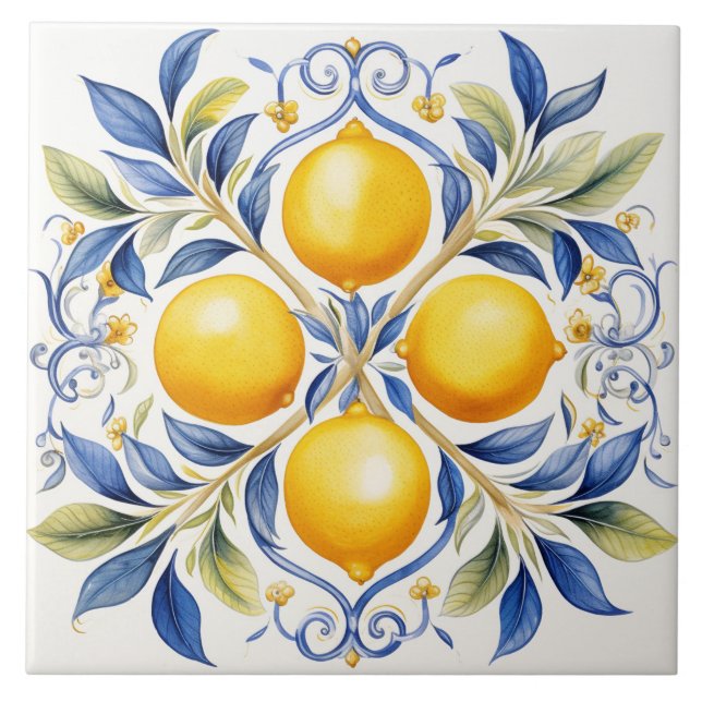 Citron, carreaux bleus, Carreaux siciliens, Carrea (Devant)