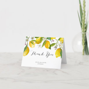 Citron Citrus thème Douche nuptiale merci cartes