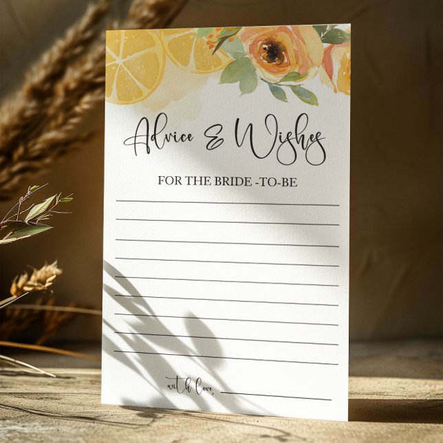Citron Conseils et souhaits Fête des mariées Carte (Créateur téléchargé)