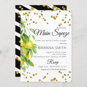 Citron Décoré Élégant Invitation Douche nuptiale