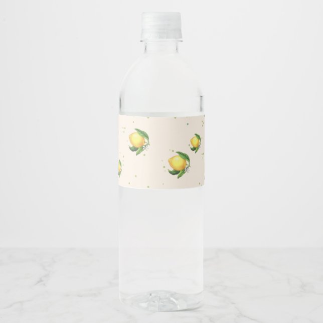citron design Étiquettes d'eau (Devant)
