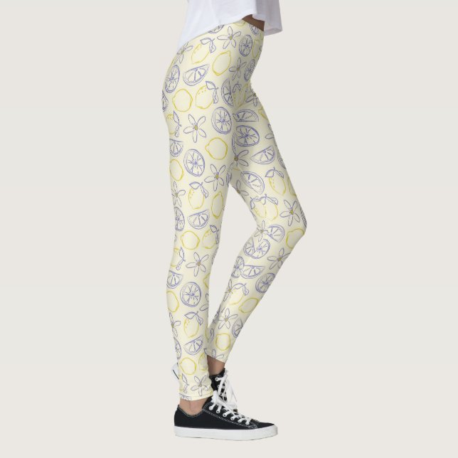 Citron Doodle Pattern Leggings (Rechts)