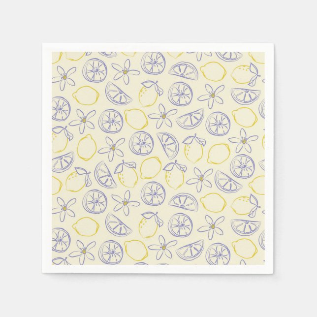 Citron Doodle Pattern Napkins Serviette (Vorderseite)