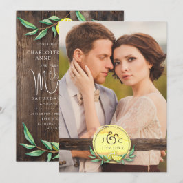 Citron en bois rustique du FAIRE-PART DE MARIAGE |