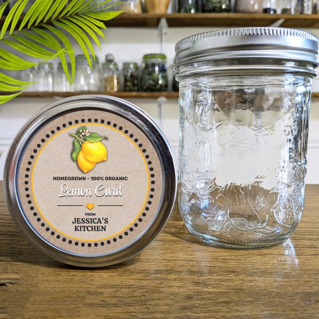 Citron en canne Jar Kraft Étiquette de style papie (Créateur téléchargé)