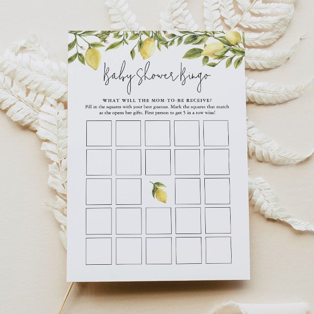CITRON Lemon Baby Shower Bingo Einladung (Von Creator hochgeladen)