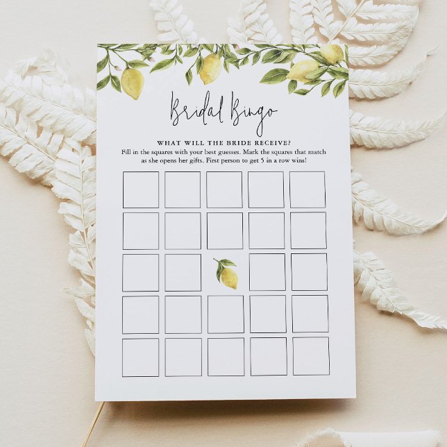 CITRON Lemon Bridal Bingo Einladung (Von Creator hochgeladen)