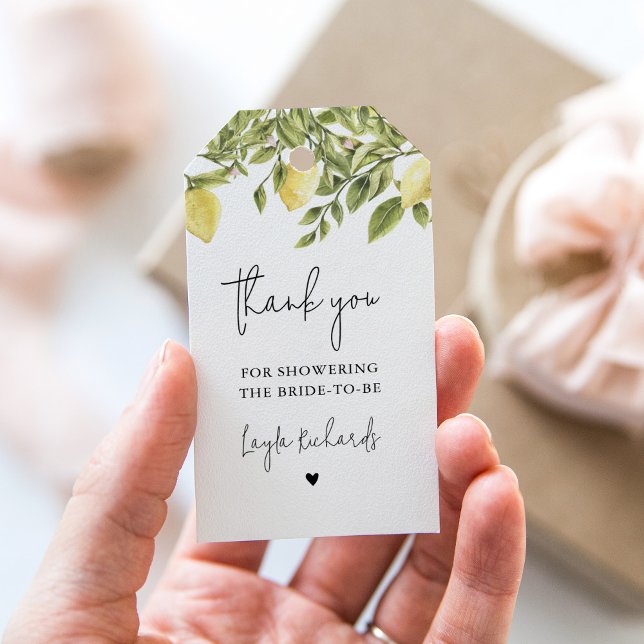 CITRON Lemon Citrus Brautparty Bevorzugung Tag Geschenkanhänger (Von Creator hochgeladen)