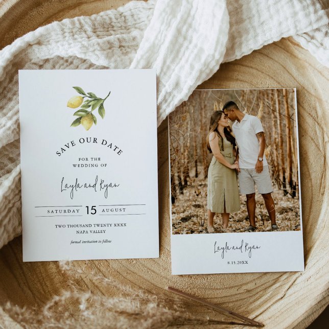 CITRON Lemon Save the Date Fotokarte Einladung (Von Creator hochgeladen)