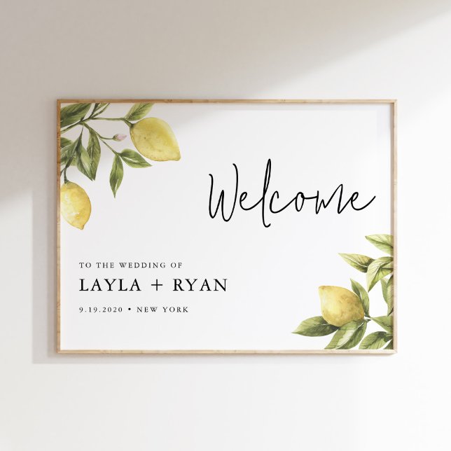 CITRON Lemon Wedding Welcome Sign Poster (Von Creator hochgeladen)