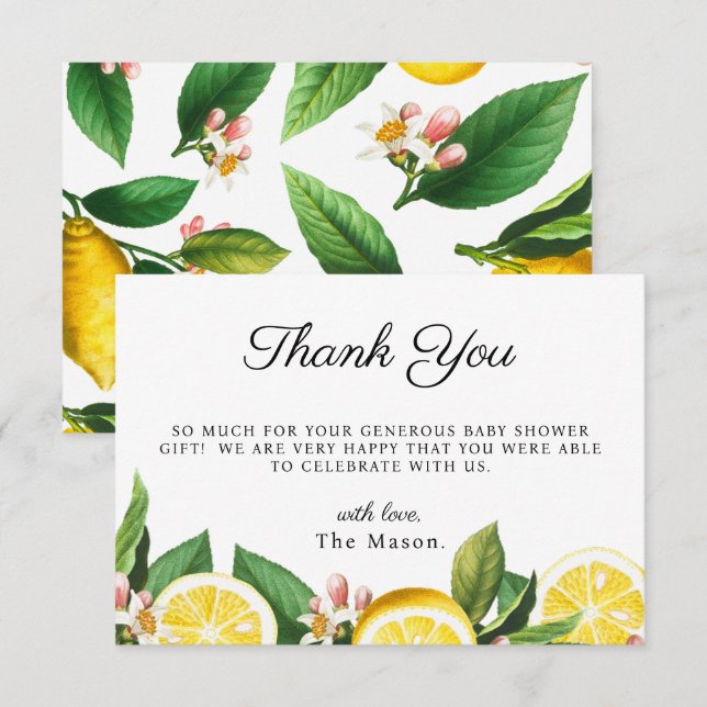 Citron Merci été Baby shower (Devant / Derrière)