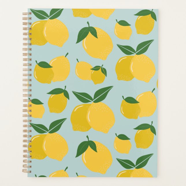Citron Motif Fruit Rétro Jaune Sur Vert (Devant)