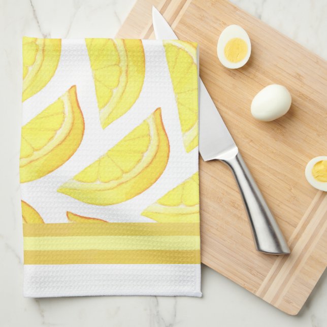 Citron - Serviette de cuisine (Quart Plié)