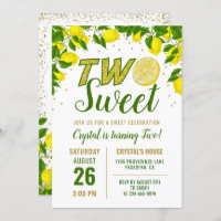 Citron vert Deux doux Invitation d'anniversaire