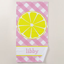 Citronade rose Serviette de plage personnalisée