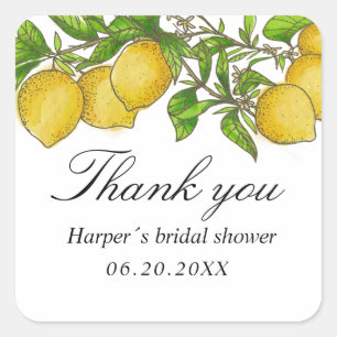 citrons aquarelle merci de favoriser autocollant