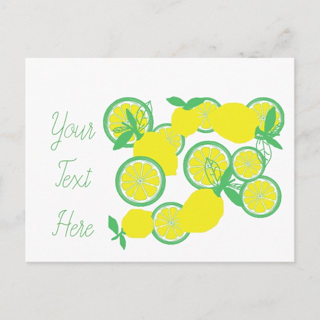 Citrons Bio Chanceux Carte Postale Funky (Devant)