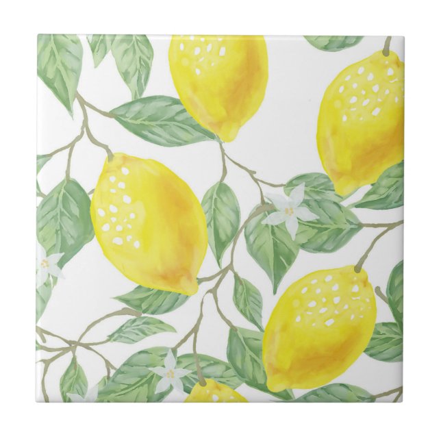 Citrons et carreaux de céramique design Feuille (Devant)