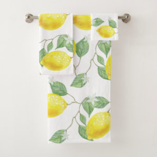 Citrons et fleurs rustiques d'aquarelle de pays