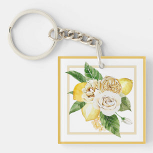 Citrons et roses dans des cadres jaunes